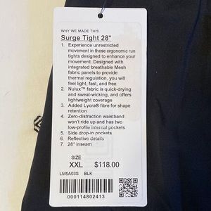 Brand new never worn tags on mens surge tight 28”